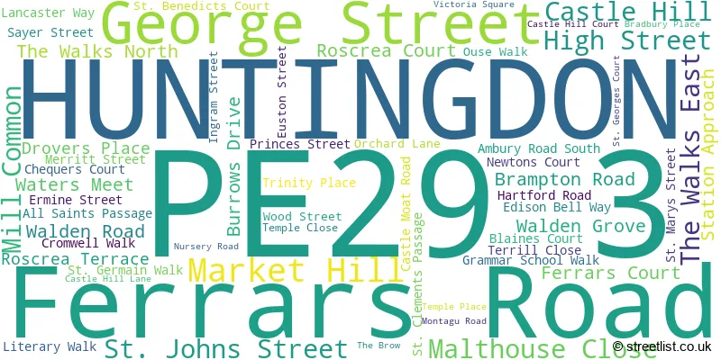 A word cloud for the PE29 3 postcode